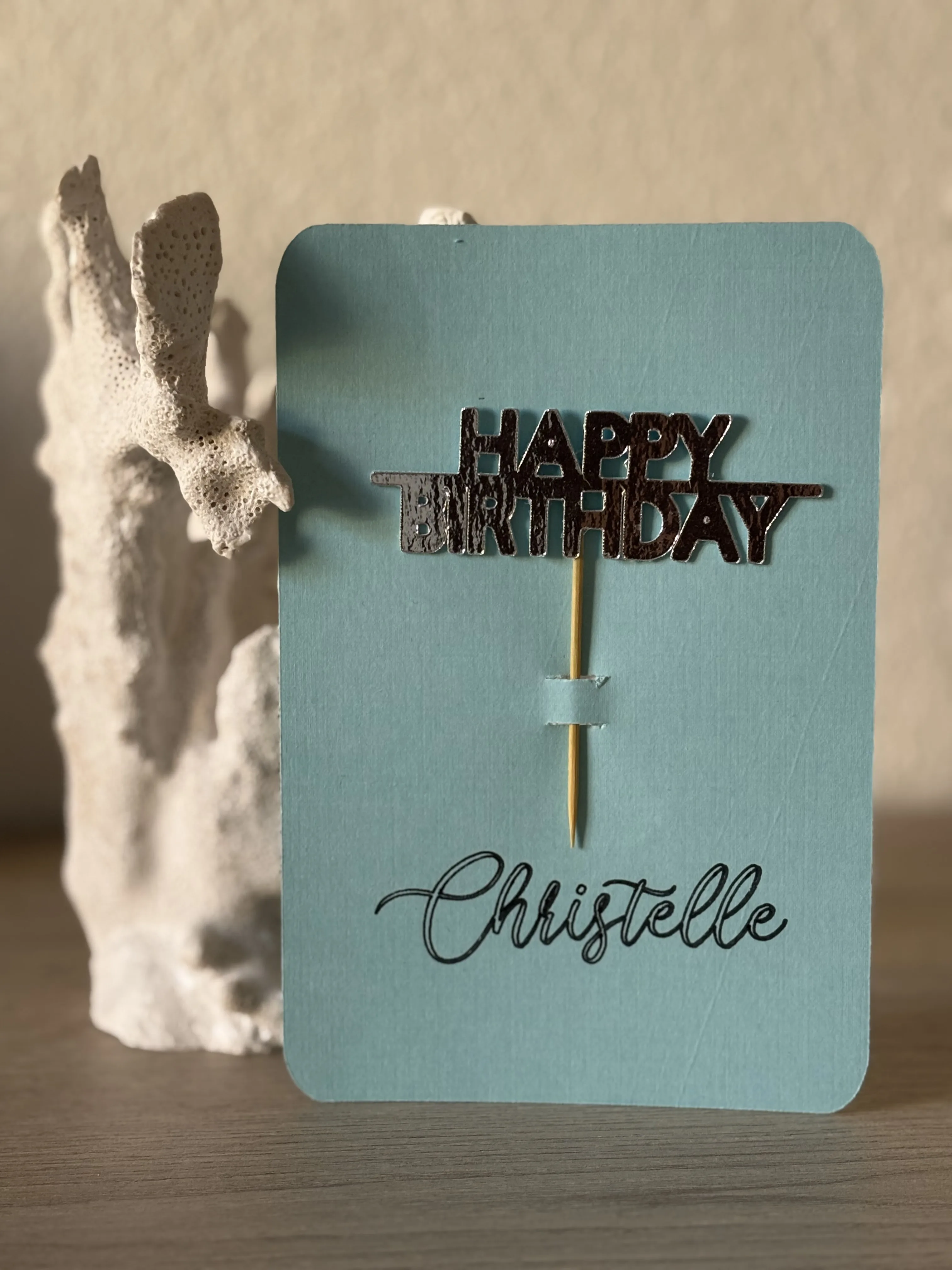Carte anniversaire - cake topper